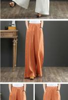 Pantalones de Pierna Ancha de Algodón Lineno Cintura Suelta, Elástica, Estilo Callejero para Mujeres 2023 - details 3