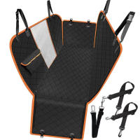 Funda para asiento de coche impermeable, con ventana de malla y bolsillo, portaobjetos, antideslizante y antiarañazos - details 1