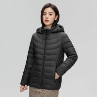 Chaqueta de plumón ultraligera para mujer, Abrigo con capucha, sombrero desmontable, 7xl talla grande, Invierno - details 3