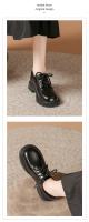 Nuevo otoño cabeza redonda de cuero suave con cordones zapatos individuales de suela plana blanco versátil británico pequeño zapatos de cuero - details 11