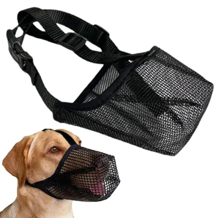 Bozales ajustables y transpirables para perros, máscara de malla antiladridos, bozal para perros, boca larga, uso para perros - 1