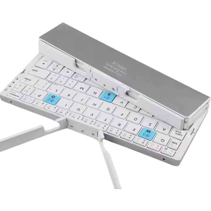 Teclado Bluetooth Plegable Con Soporte Magnético De Aleación De Aluminio Mini Teclado Recargable Para Tableta iPad - 1
