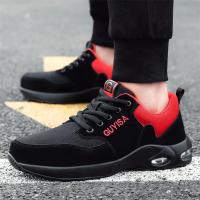 Zapatos de Trabajo para Hombres Cinturón de Aire con Cordón Elástico Material de Cuero - details 34