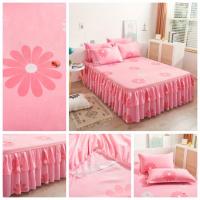 Juego De 3 piezas De Falda De Cama De Macramé, Juego De Cama Antideslizante Universal Con Estampado De Flore - details 1