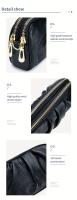 Bolso de Mano de Cuero Genuino de Doble Capa Cartera con Cremallera y Correa Desmontable - details 10