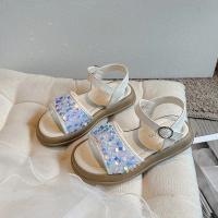 Sandalias de verano para niña, zapatos de princesa con lentejuelas brillantes, versátiles, a la moda, para vacaciones, 2024 - details 2