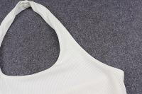 BUNO-Camisetas sin mangas blancas con cuello Halter y espalda descubierta para mujer, ropa de calle, chaleco de punto acanalado sin mangas, Top recortado femenino 2025 - details 11