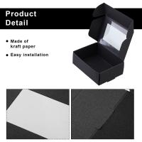 Mini caja de papel Kraft con ventana, caja de embalaje para dulces de panadería, jabón casero, 50 piezas, negro - details 4