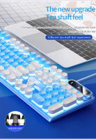 Teclado de máquina de escribir para juegos, periféricos redondos de 104 teclas con cable, Color a juego, retroiluminado, para ordenador de escritorio y portátil - details 13