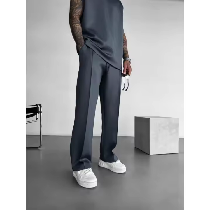 Pantalones casuales ligeros de cuatro estaciones para hombre, pantalón de punto, pantalón largo, moda, pantalón urbano - 1