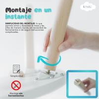 Conjunto de Mesa Redonda y Dos Sillas. Robusto diseño en Madera de Pino. Ideal para Juegos - details 2
