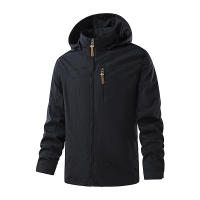 Chaqueta con Capucha Sólida Resistente al Viento Moda Casual para Hombres - details 5
