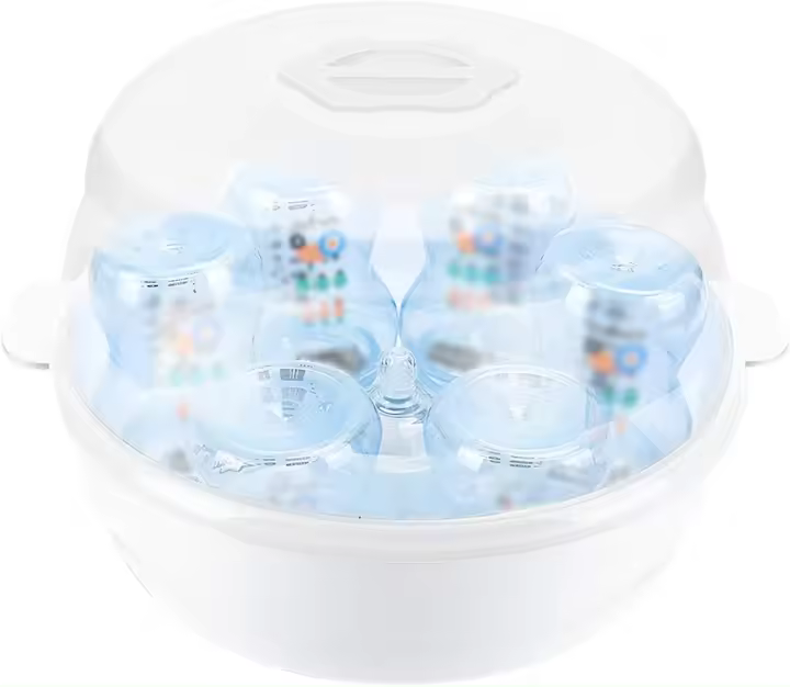 Esterilizador de microbiberones, esterilizador de microbiberones, esterilizador a vapor, apto para 6 biberones, chupetes, vasos en 2 a 6 minutos - 1