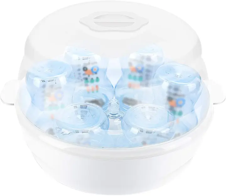Esterilizador de microbiberones, esterilizador de microbiberones, esterilizador a vapor, apto para 6 biberones, chupetes, vasos en 2 a 6 minutos - 1