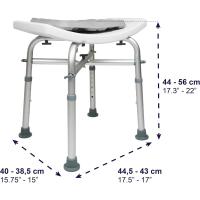 Taburete Baño Ducha (150 kg) con Refuerzo Doble Barra, Cojín, Silla Regulable, Banqueta Tacos Antideslizantes, Sin Herramientas - Fabricado en España - details 4
