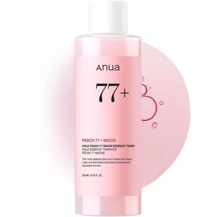 Anua Peach 77 Niacin Essence 250ml / Cara iluminadora, niacinamida, pantenol, ceramidas, tónico facial para piel de vidrio, coreano - 1