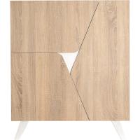 Roble y Blanco 80 x 94 x 34 cm - Mueble recibidor, aparadores para salón, aparador entrada recibidor - details 3