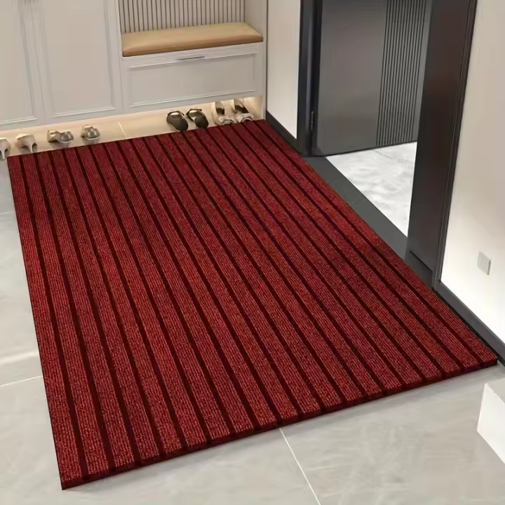 1 Alfombra De Cocina De Color Sólido, Alfombra Ignífuga, Alfombra A Rayas, Lavable A Mano - 1
