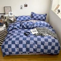 Juego de funda nórdica a cuadros negra y gris, ropa de cama Reversible con rejilla geométrica, funda de edredón suave para niños, adolescentes y adultos, decoración de dormitorio - details 33