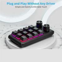 Teclado personalizado, botón de volumen, programación Macro, Gaming, Hotswap, negro, 12 teclas, 2 perillas, USB - details 1