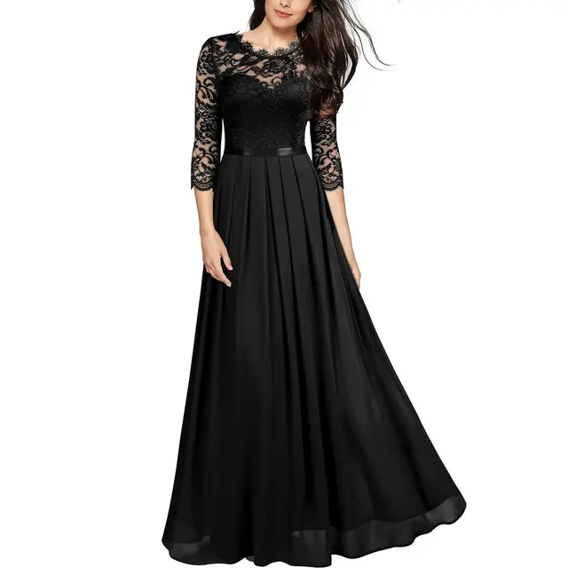 Elegante Vestido de Noche de Encaje de Talla Grande 3XL Vestido de Baile de Boda Largo de Verano 2024 Moda de Mujeres - 1