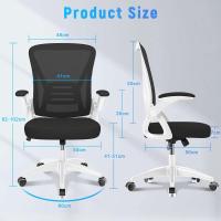 Silla de Escritorio Ergonómica con Reposacabezas Ajustable y Soporte Lumbar, Respaldo de Malla Transpirable, Reposabrazos Abatibles de 90 ° , Silla Giratoria de 360 ° - details 86