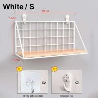 Estantes montados no perforados, perchas de madera para salón, cestas de iluminación para dormitorio, decoraciones de pared, organizadores - details 12