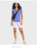 SHINBENE-Camiseta deportiva sin costuras para correr, camisa de manga corta transpirable para Yoga, cuello redondo, nueva - details 2
