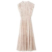 Vestido plisado con mangas voladoras florales estampadas para mujer - details 0