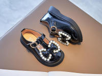Zapatos de cuero para niña con lazos de perlas, zapatos planos suaves y cómodos con perlas de princesa, primavera y otoño - details 11
