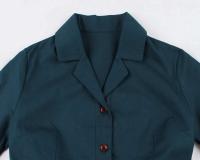 Vestido Corto de Verano Vintage Hepburn Moda Casual para Mujeres Estilo Retro Navy Blue - details 3