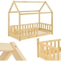 Cama Infantil 80 x 160 cm con protección anticaída, Cama casa de Madera Maciza para niños - Cama en Color Rosado - details 16