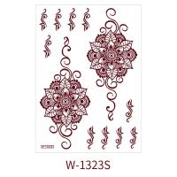 Pegatinas rojas de Mehndi, pegatinas de tatuaje de Henna, tatuaje falso para mujeres, calcomanías de transferencia de agua, calcomanías de tatuaje de Henna roja, piernas y brazos - details 11