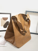 Nueva mujer retro simple nuevo bolso grande simple de cuero suave de gran capacidad de hombro portátil bolso grande - details 12