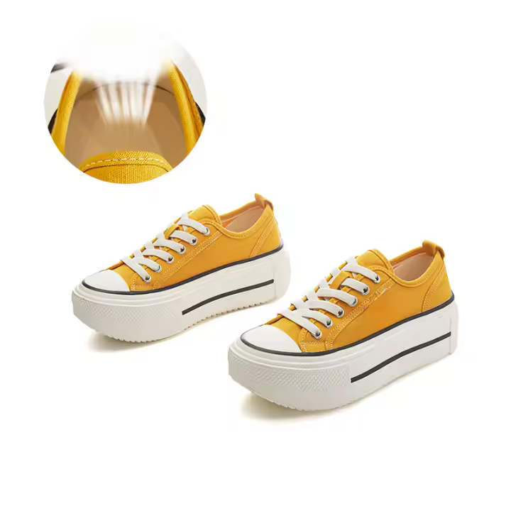 Aumento de altura interior 0,5 cm plantilla de piel de cerdo zapatos de lona nuevos zapatos de junta casual versátiles zapatos pequeños blancos - 1