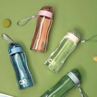 Botella de agua de plástico con pajita para beber, taza deportiva portátil para té y café, herramientas de cocina para niños, botella de agua para la escuela - details 3