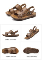 Nuevo exterior sandalias de cuero transpirable zapatillas de cuero genuino suela de tendón de ternera zapatos de playa hombres conducción - details 15