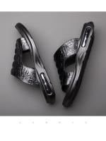 Zapatillas de hombre de piel auténtica, modernas sandalias informales de verano para exteriores, chanclas de playa para hombre, zapatos para hombre - details 1