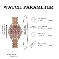 Reloj de Pulsera de Cuarzo de Moda para Mujeres Leten Brillo de Acero Inoxidable con Pulsera de Ladies con Diamantes de Imitación - details 1