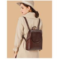 Nueva mochila, mochila simple para mujer, cuero de cera de aceite, mochila pequeña informal, bolso de viaje de alta gama de moda - details 14
