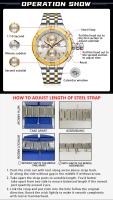 Reloj informal versátil de lujo para hombre, reloj de cuarzo resistente al agua con pantalla luminosa y banda de acero inoxidable - details 6