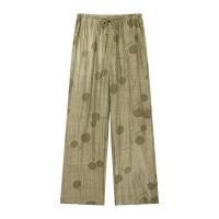 BUNO-Conjunto de camisa y pantalones de Jacquard para mujer, traje informal de media manga con solapa y botones, pantalones de pierna ancha, ropa de calle de verano - details 5