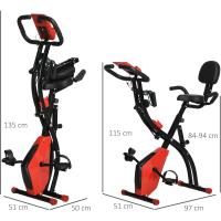 Bicicleta estática plegable regulable en altura, resistencia magnética ajustable, bicicleta de ejercicio con pantalla LCD y asiento con respaldo, sensor de pulso, 105x48x118 cm - details 20