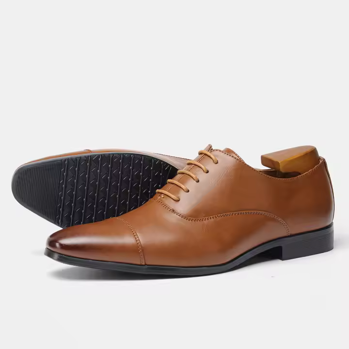 Zapatos Oxford de punta fina de alta gama, zapatos de negocios para hombre, cómodos zapatos de cuero clásicos británicos - 1