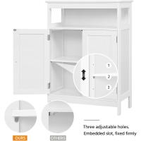 Mueble Auxiliar de Baño con Puerta Mueble Baño de Madera con Estante Ajustable 60x30x80 cm Blanco - details 4