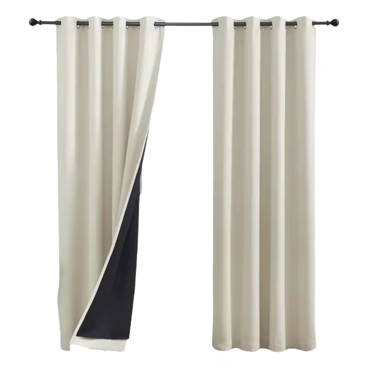 Cortinas de Dormitorio Beige 2 Piezas, 140x260 CM, Cortinas Termicas Opaqueras con Ojales, Aislantes de Frío y Calor para Ventanas Grandes de Sala/Comedor - 1