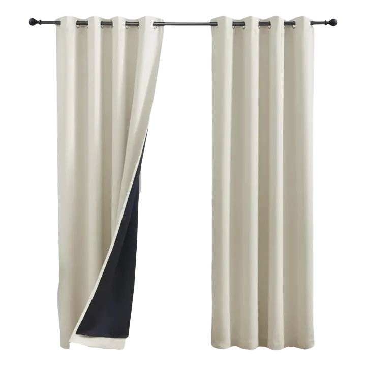 Cortinas de Dormitorio Beige 2 Piezas, 140x260 CM, Cortinas Termicas Opaqueras con Ojales, Aislantes de Frío y Calor para Ventanas Grandes de Sala/Comedor - 1