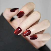 30 piezas de uñas de ojo de gato con imanes rojos, ataúdes en forma de almendra, uñas postizas cuadradas brillantes, juego completo reutilizable de puntas de uñas - details 3