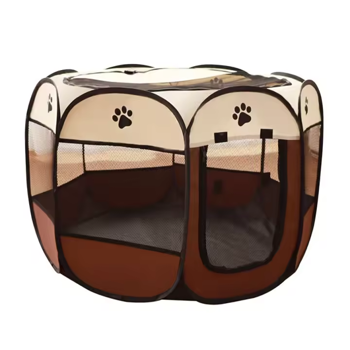 Corralito para gatos de interior cerrado, corralito plegable portátil para perros, tienda de campaña para exteriores, jaula con cremallera, puerta de cubierta superior - 1