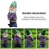 Mini estatua de gnomos de jardín de hadas, decoración de micropaisaje de musgo de resina, estatuilla enana en miniatura de hadas al aire libre, adornos de resina - details 1